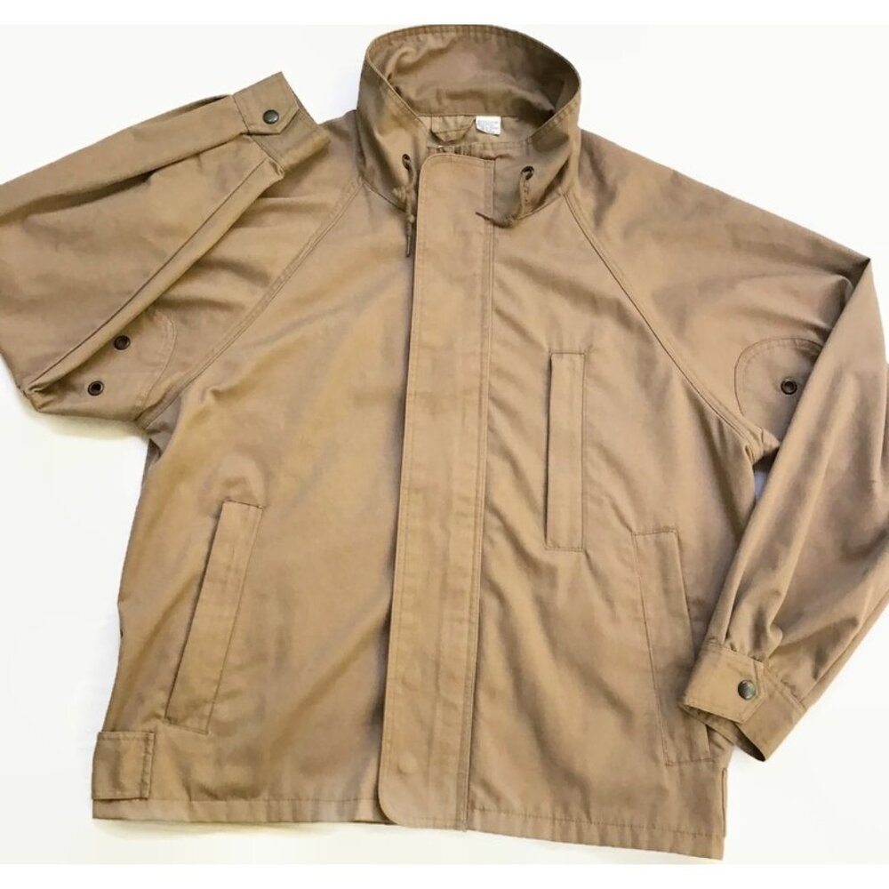 Vintage 90s Jockey Jacket Mens M Khaki Tan Brown Pockets Fall Autumn
